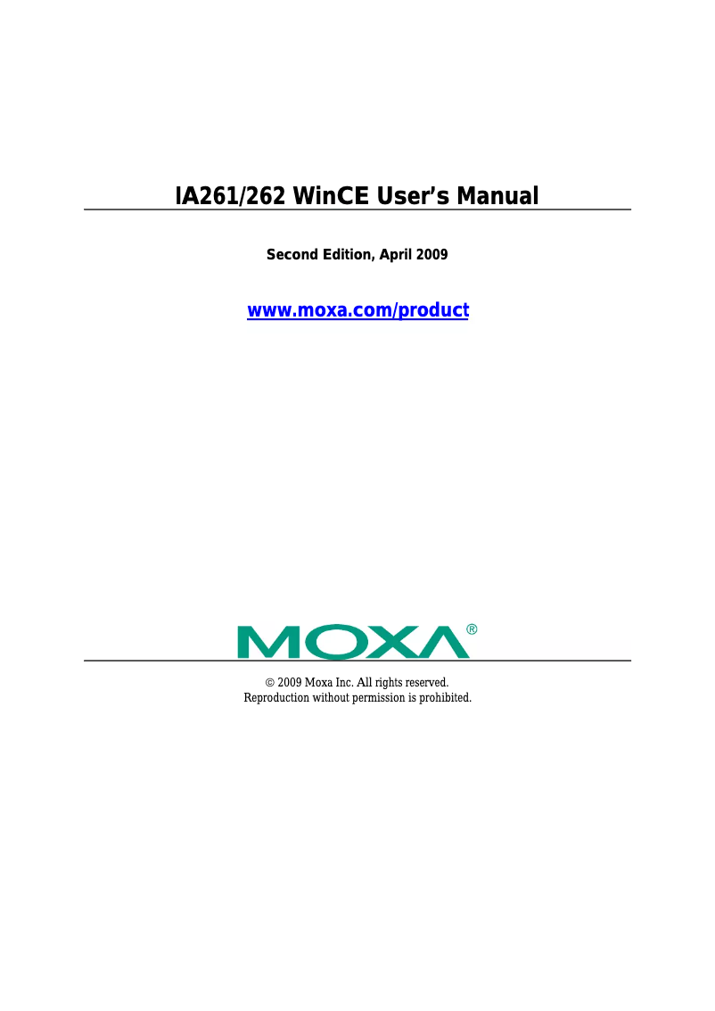 Page 1 de la notice Manuel utilisateur Moxa IA261-I-CE