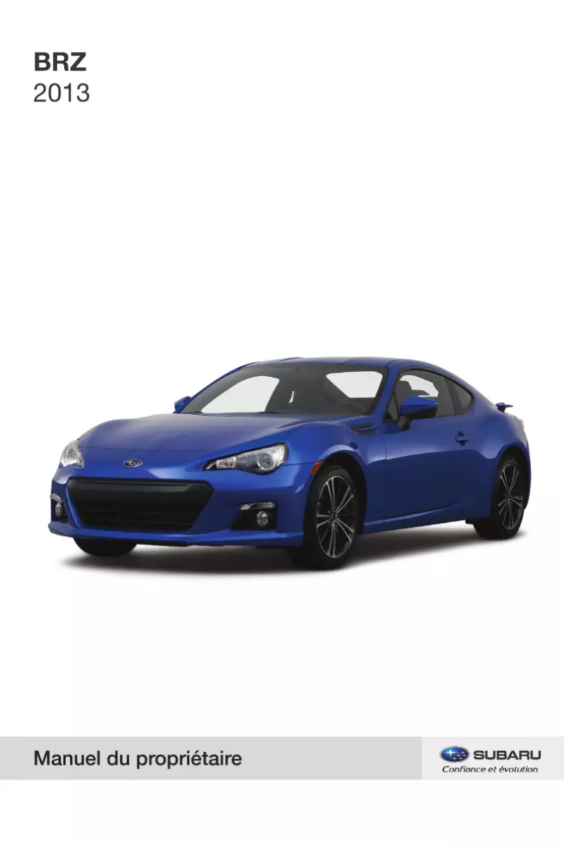 Page 1 of the manual User Manual Subaru BRZ (2013)
