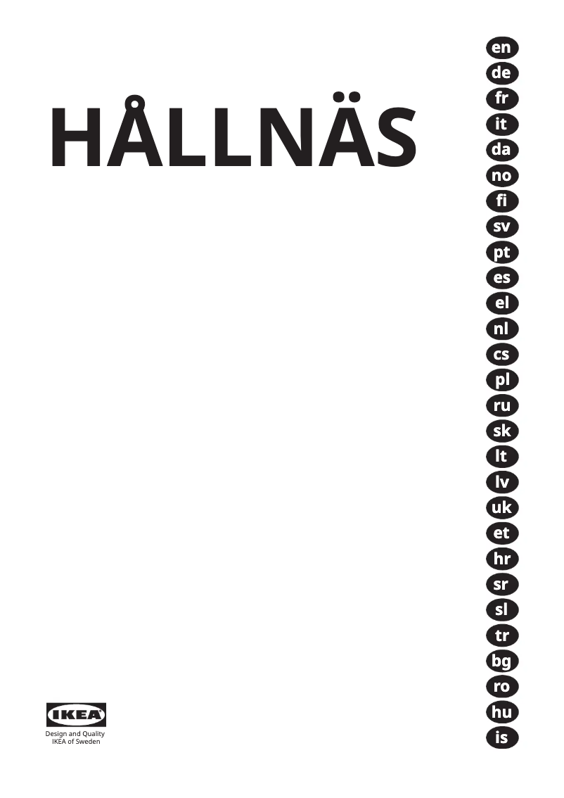 Page 1 de la notice Manuel utilisateur Ikea HÅLLNÄS 005.728.67