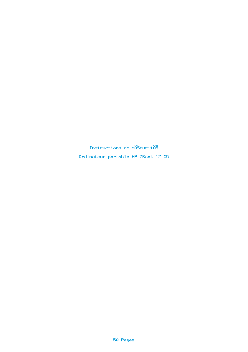 Image de la première page du manuel de l'appareil ZBook 17 G5