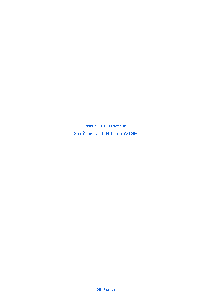 Page 1 de la notice Manuel utilisateur Philips AZ1066
