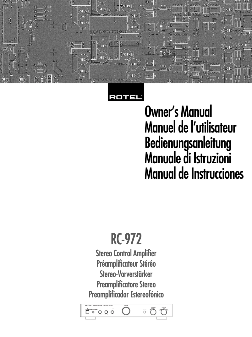 Página 1 del manual Manual de usuario Rotel RC-972