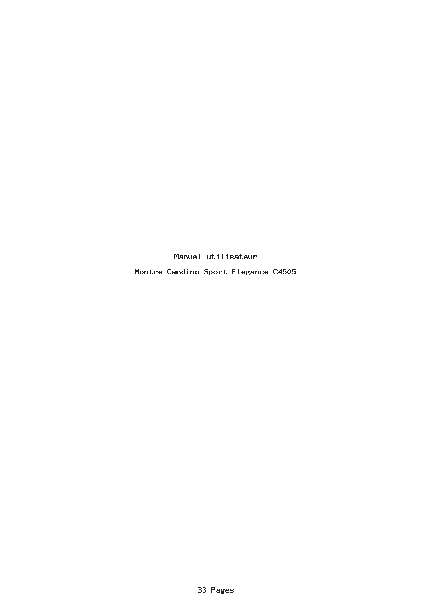 Page 1 de la notice Manuel utilisateur Candino Sport Elegance C4505