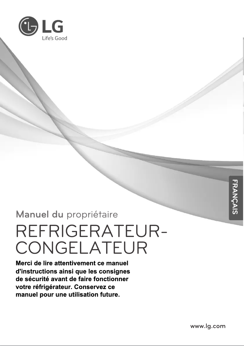 Page 1 de la notice Manuel utilisateur LG GRF7848SC