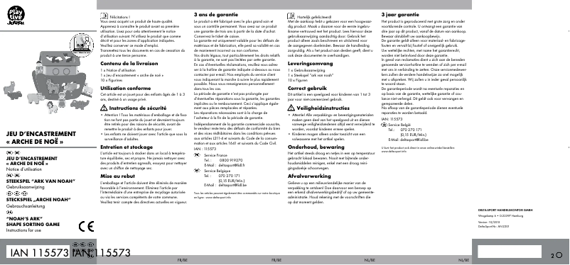 Page 1 de la notice Manuel utilisateur Playtive IAN 115573