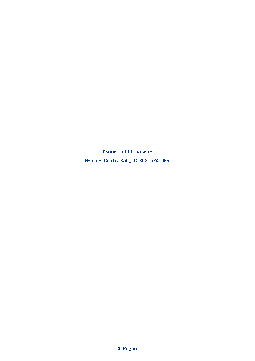 Page 1 de la notice Manuel utilisateur Casio Baby-G BLX-570-4ER