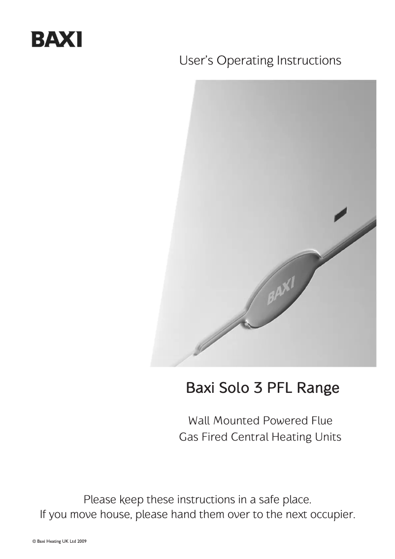 Page 1 de la notice Manuel utilisateur Baxi Solo 3 PFL 30