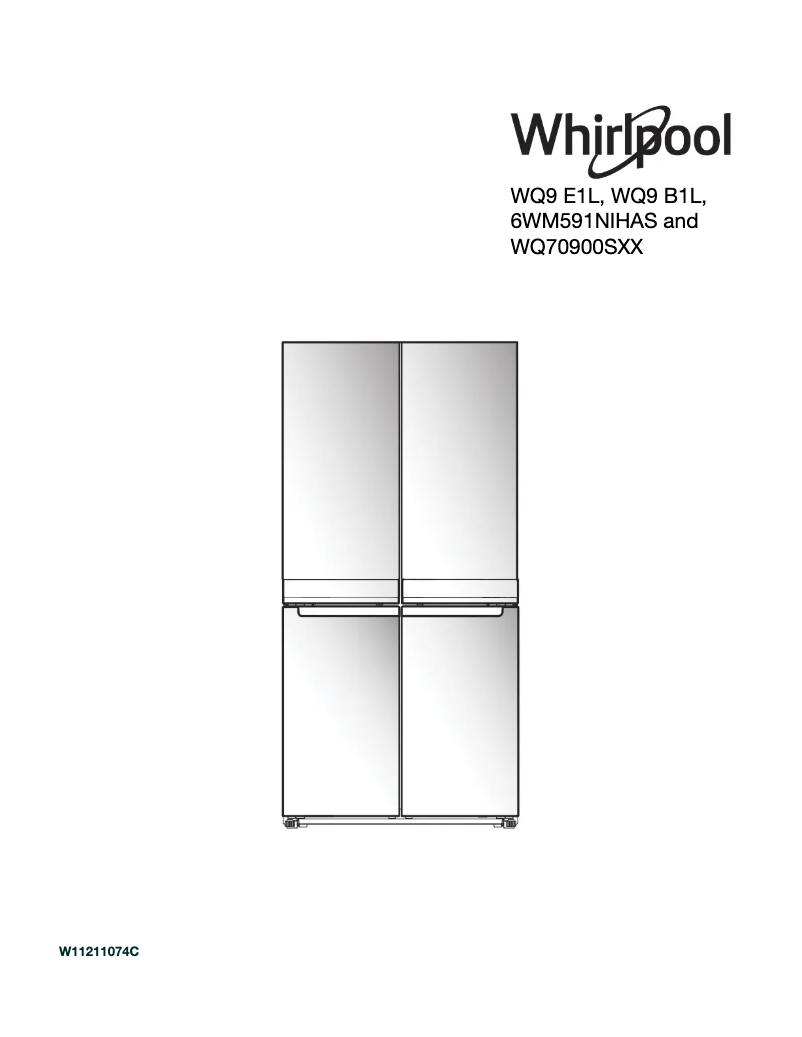 Page 1 de la notice Manuel utilisateur Whirlpool WQ9 E1L
