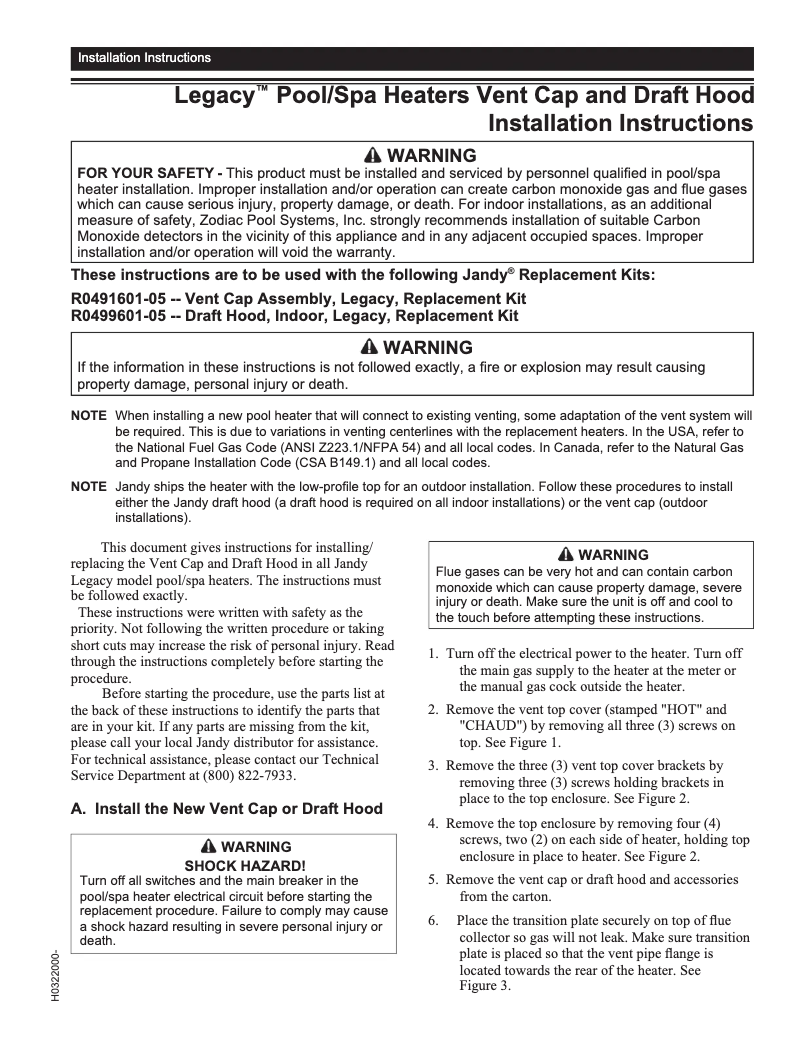Page 1 de la notice Guide d'installation JANDY Legacy