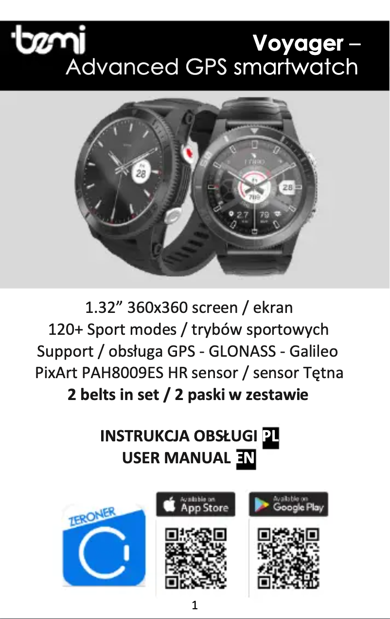 Page 1 de la notice Manuel utilisateur BEMI Voyager