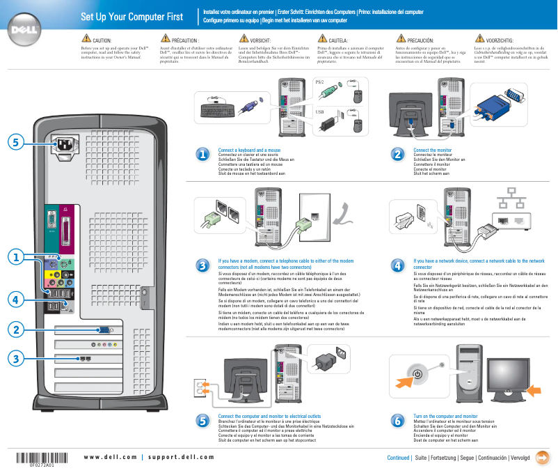 Page 1 de la notice Manuel utilisateur Dell Dimension 8300