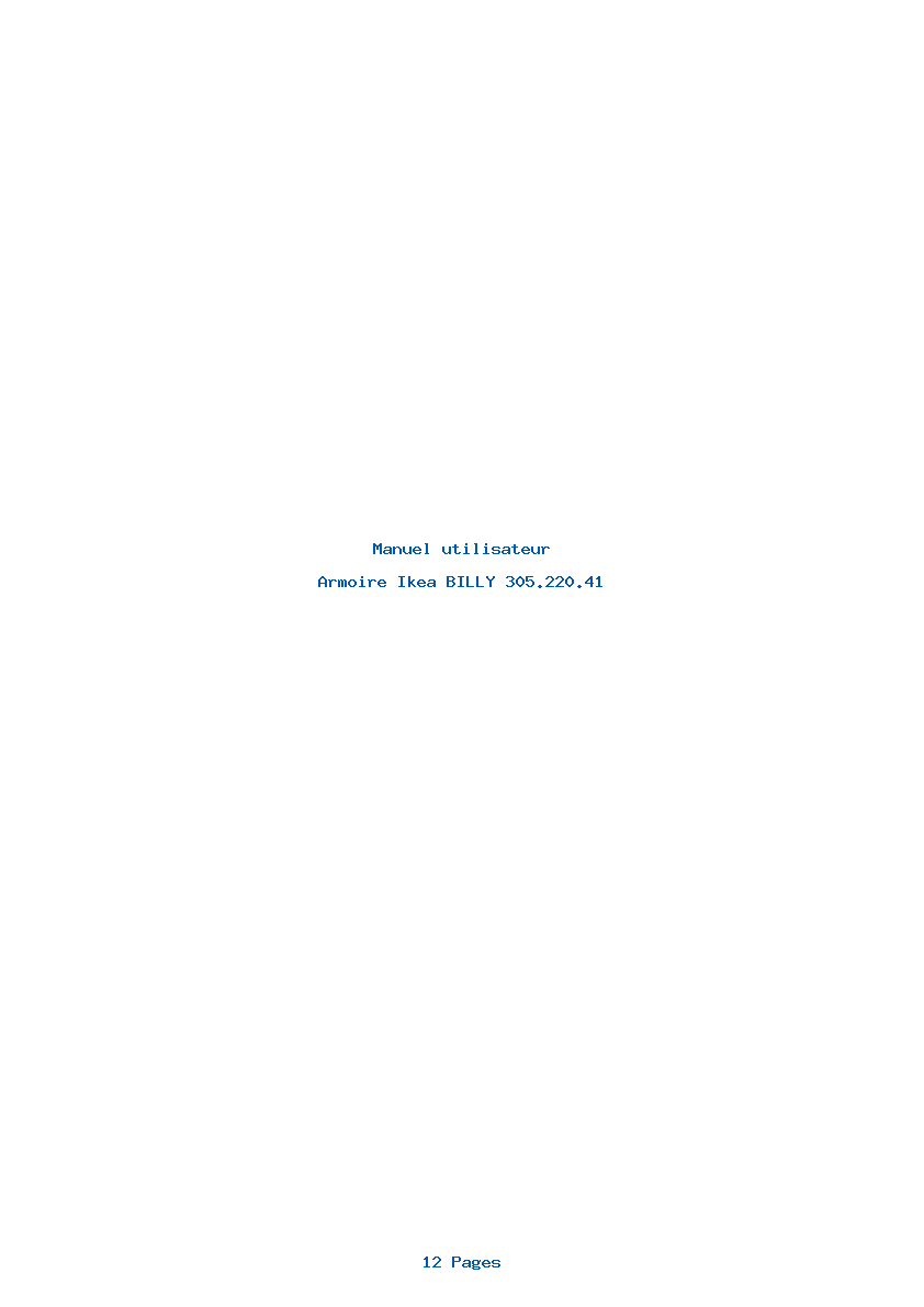 Page 1 de la notice Manuel utilisateur Ikea BILLY 305.220.41