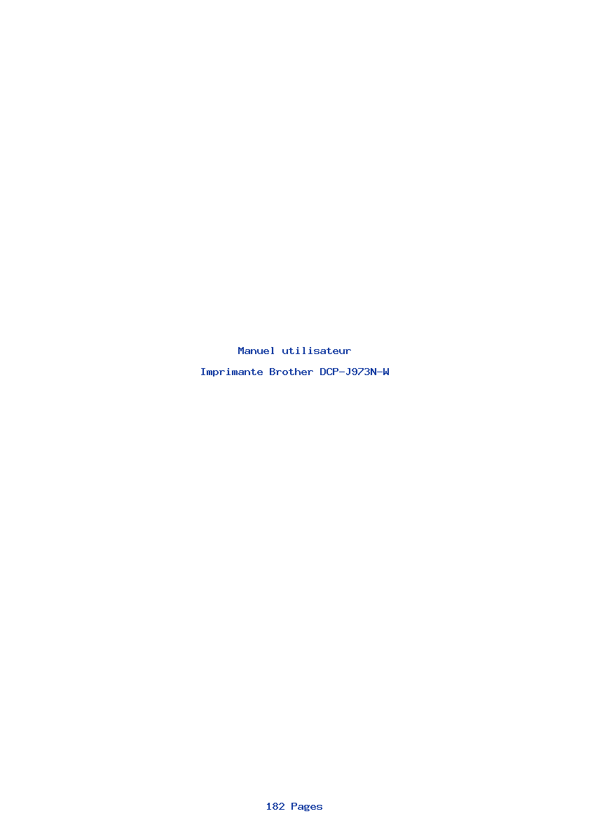 Page 1 de la notice Manuel utilisateur Brother DCP-J973N-W