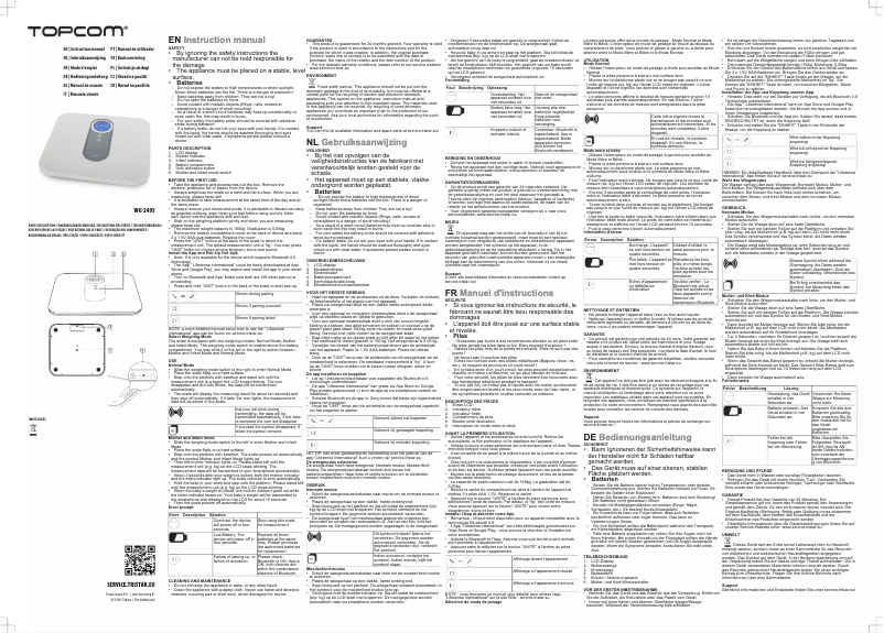 Page 1 de la notice Manuel utilisateur Topcom WG-2495 Våg