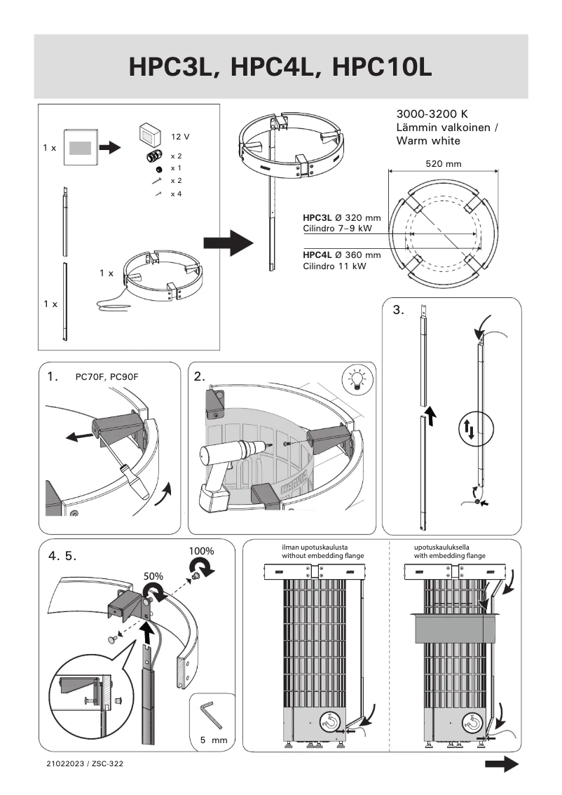 Page 1 de la notice Manuel utilisateur Harvia HPC4L