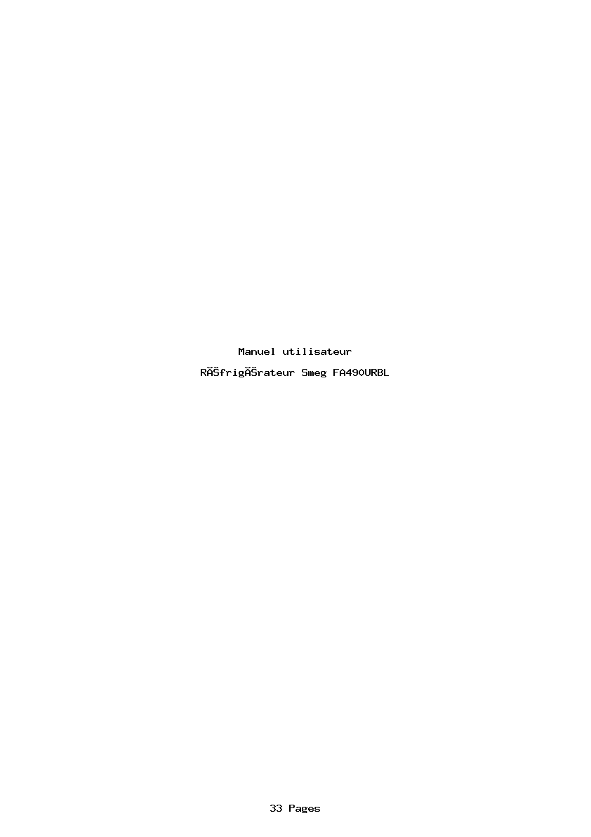 Page 1 de la notice Manuel utilisateur Smeg FA490URBL