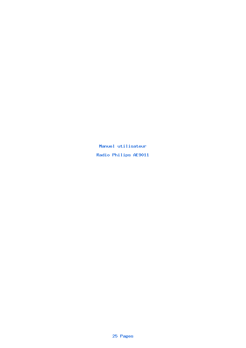 Image de la première page du manuel de l'appareil AE9011