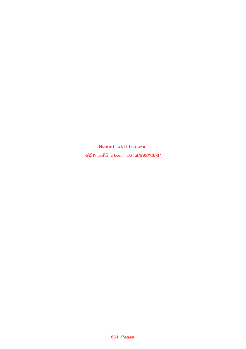 Page 1 de la notice Manuel utilisateur LG GBB92MCBKP
