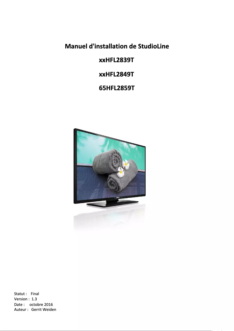 Página 1 del manual Guía de instalación Philips 49HFL2839T