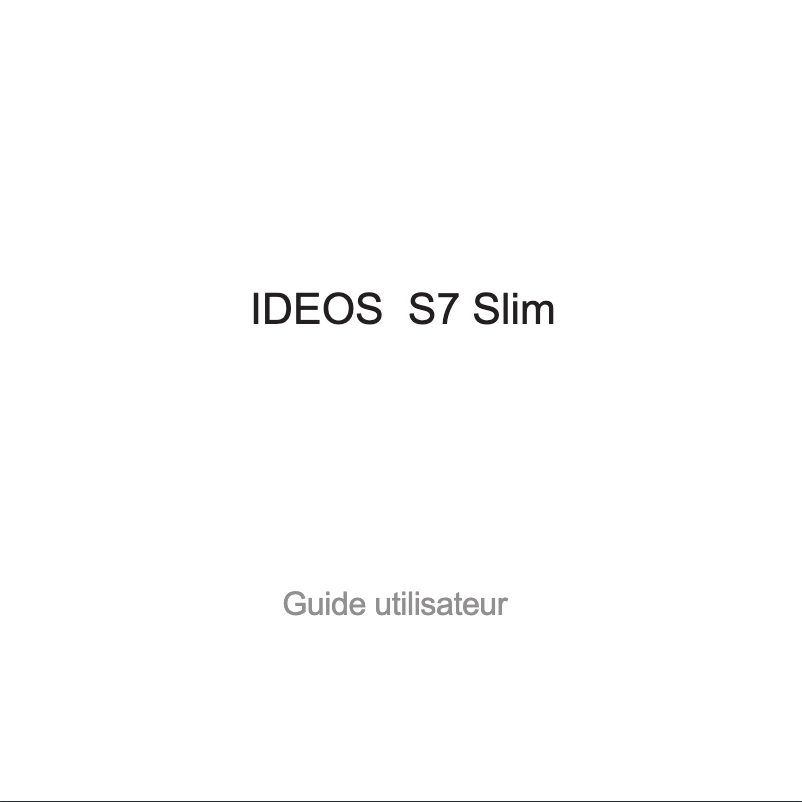 Page 1 de la notice Manuel utilisateur Huawei Ideos Tablet S7