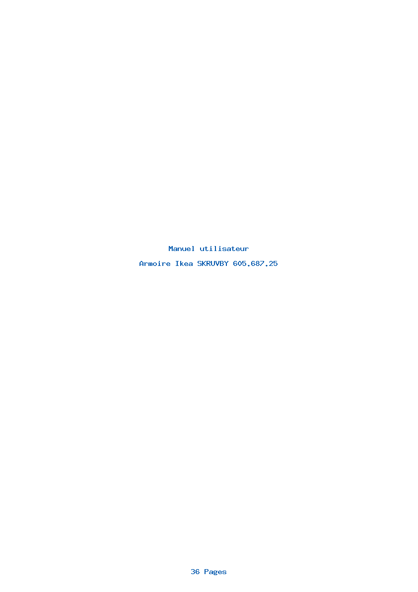 Page 1 de la notice Manuel utilisateur Ikea SKRUVBY 605.687.25