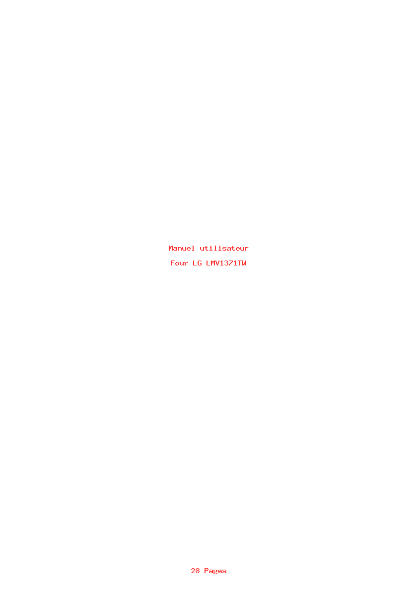 Page 1 de la notice Manuel utilisateur LG LMV1371TW