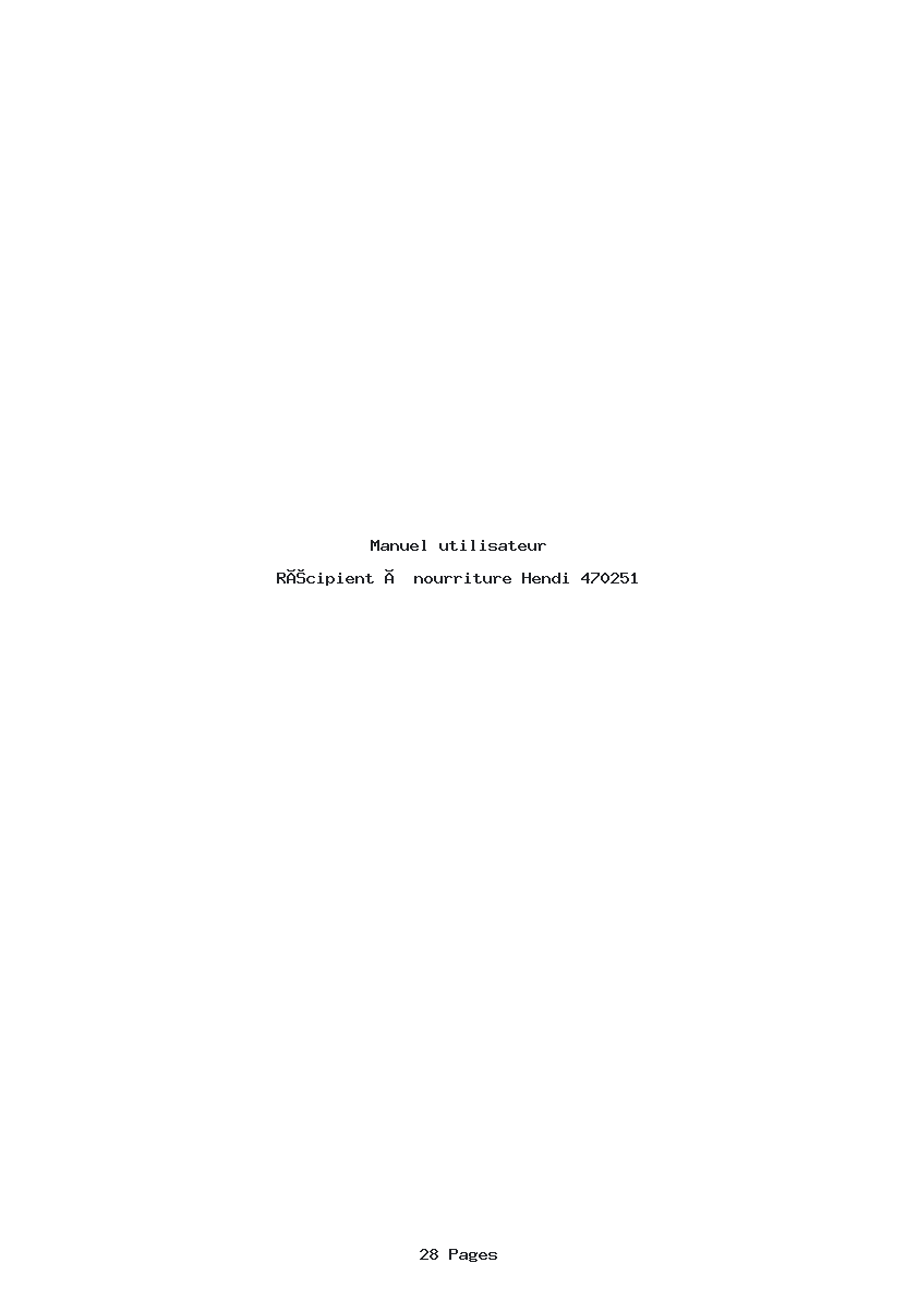 Page 1 de la notice Manuel utilisateur Hendi 470251