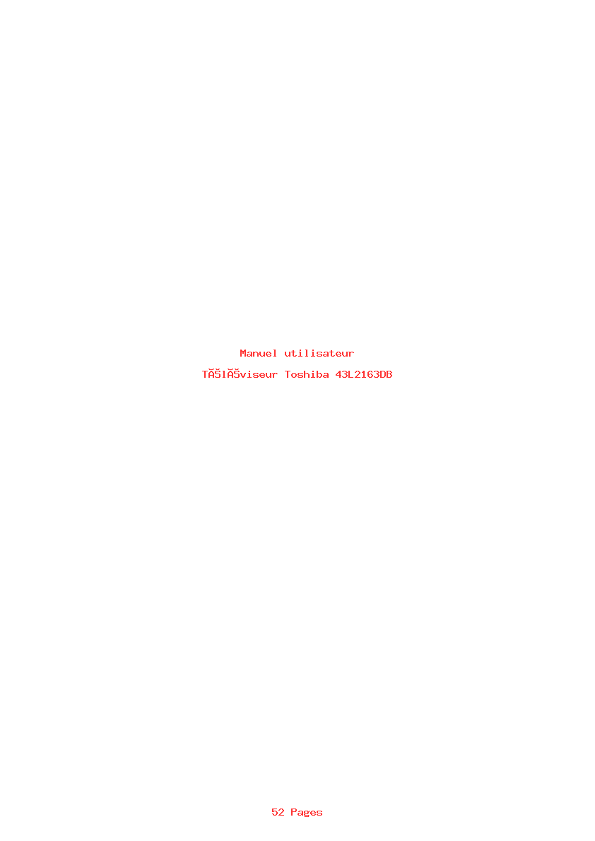 Page 1 de la notice Manuel utilisateur Toshiba 43L2163DB