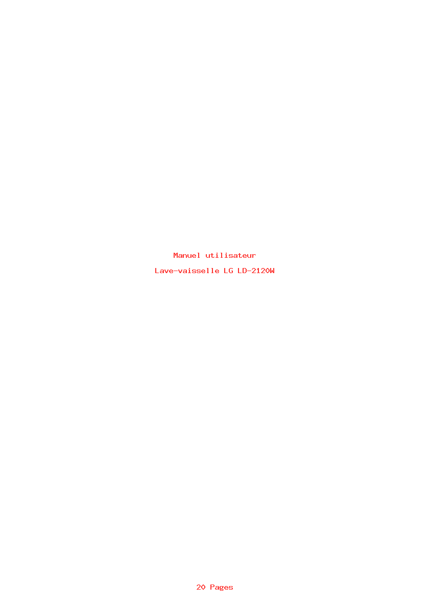 Page 1 de la notice Manuel utilisateur LG LD-2120W