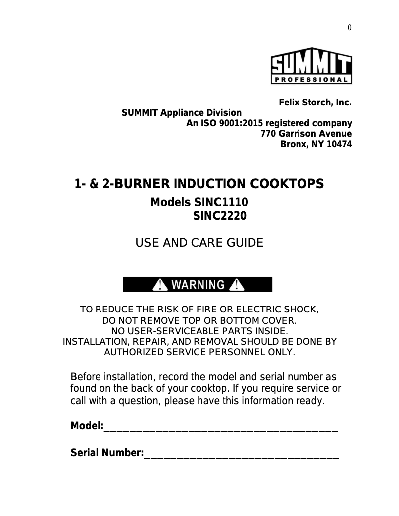 Page 1 de la notice Mode d'emploi Summit SINC2220
