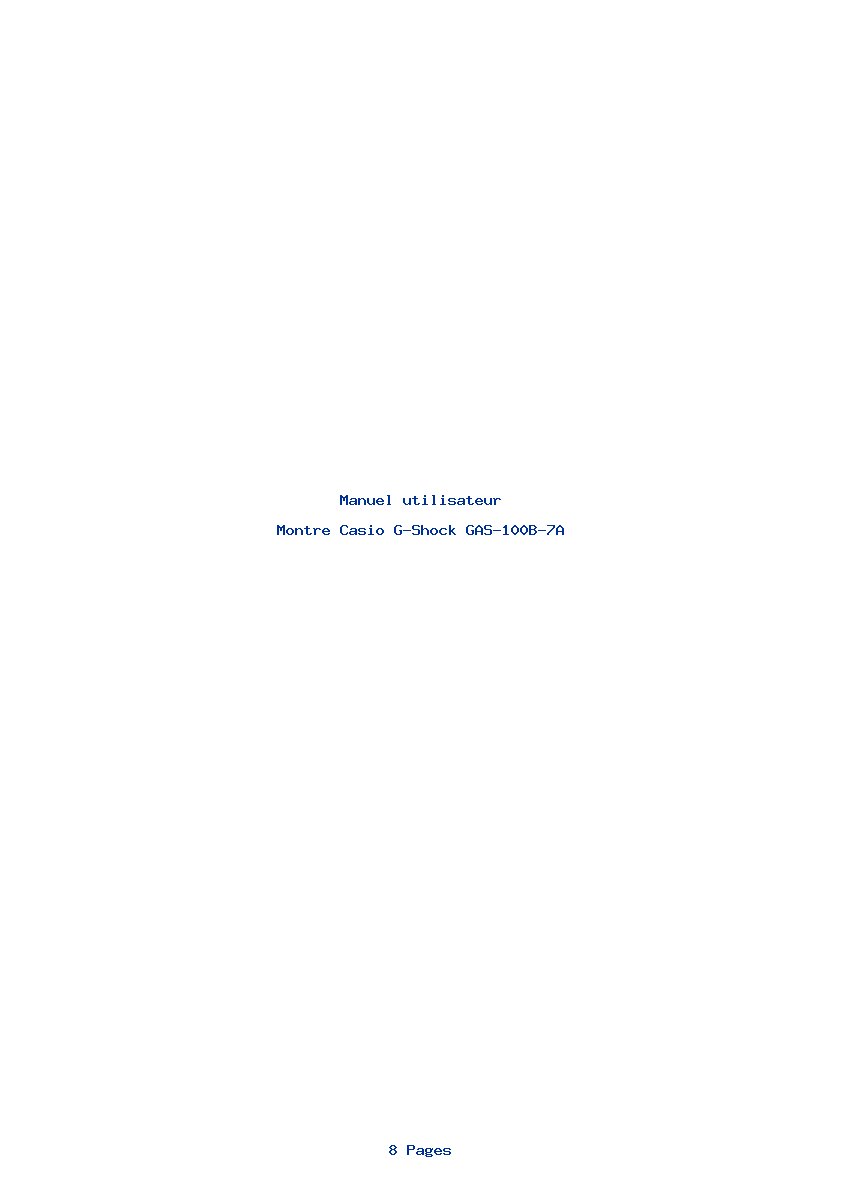 Page 1 de la notice Manuel utilisateur Casio G-Shock GAS-100B-7A