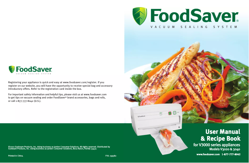 Page 1 de la notice Manuel utilisateur FoodSaver V3000