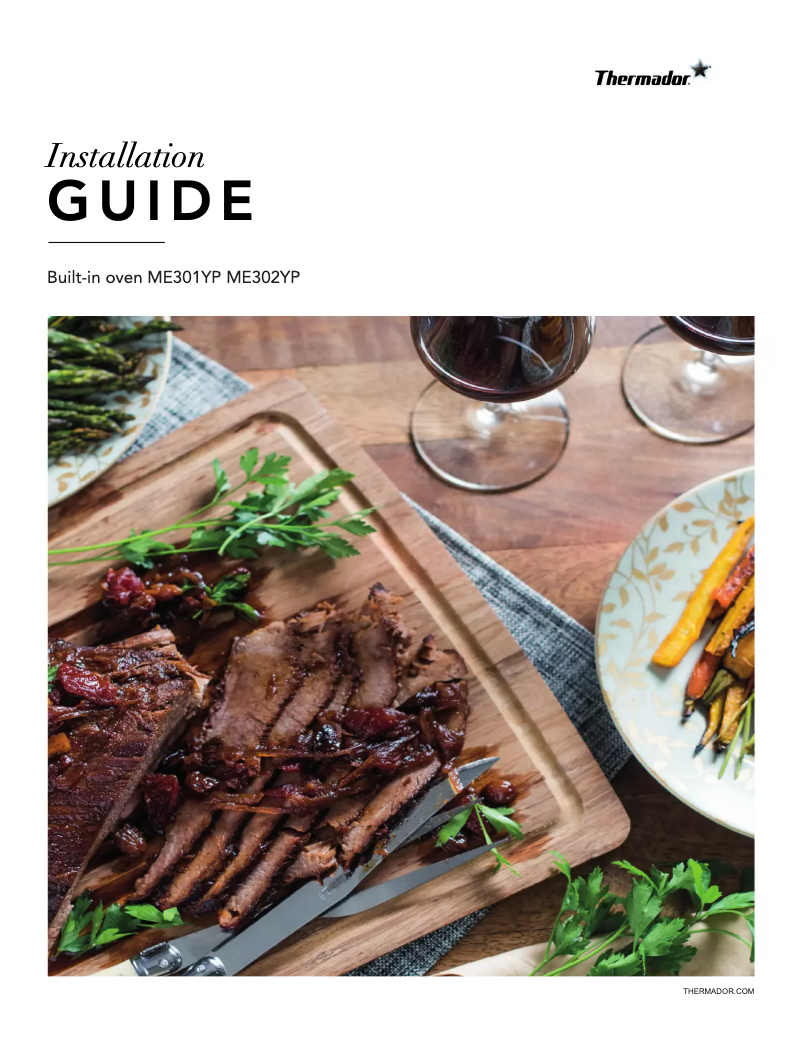 Page 1 de la notice Guide d'installation Thermador ME301YP
