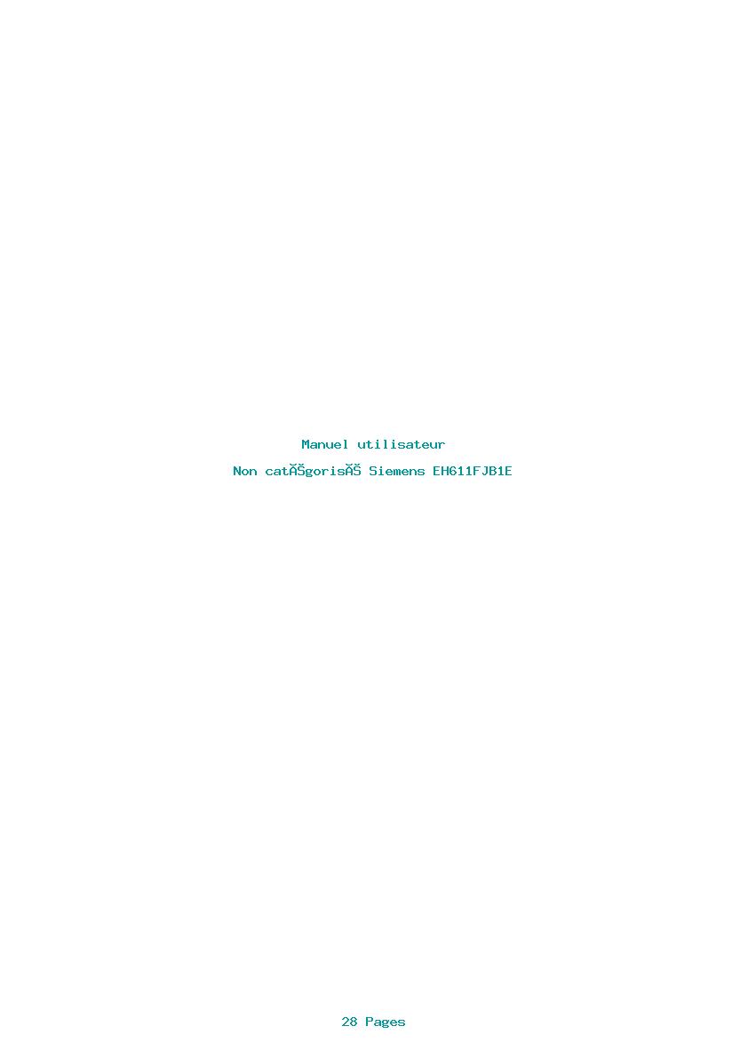 Page 1 de la notice Manuel utilisateur Siemens EH611FJB1E