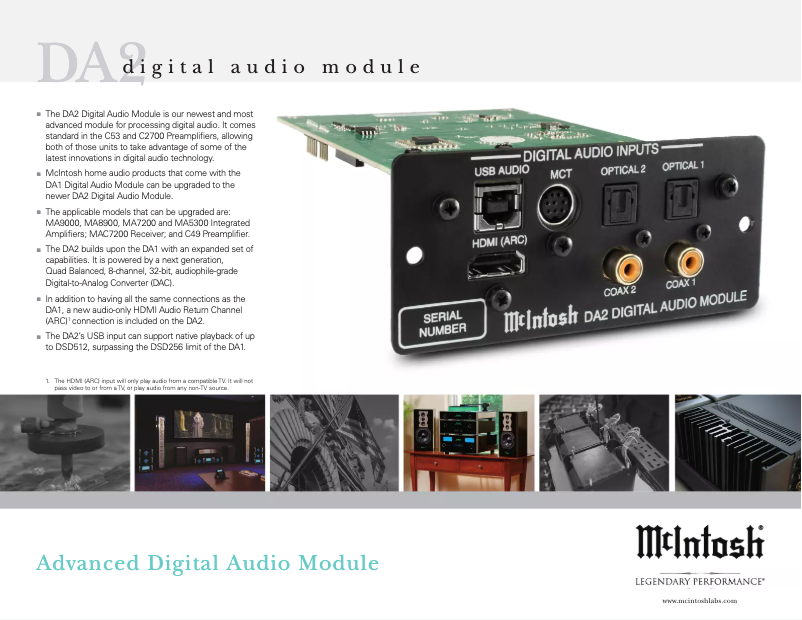 Page 1 de la notice Brochure McIntosh DA2