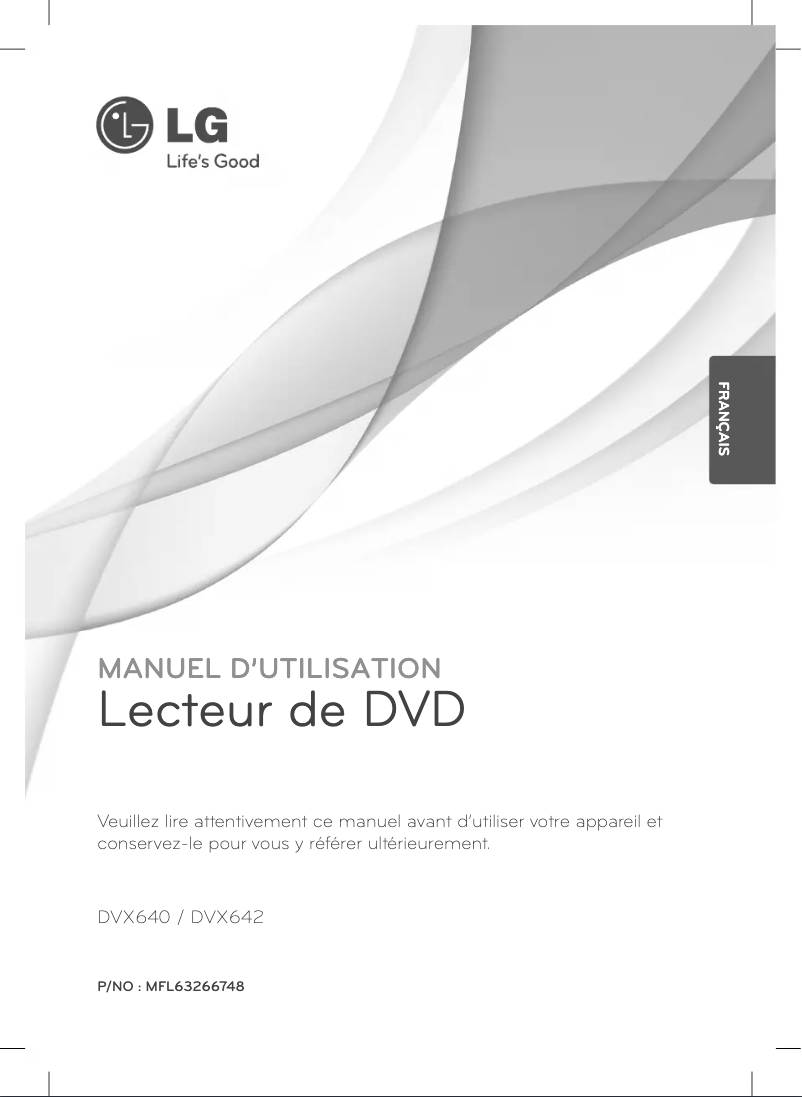 Page 1 de la notice Manuel utilisateur LG DVX640