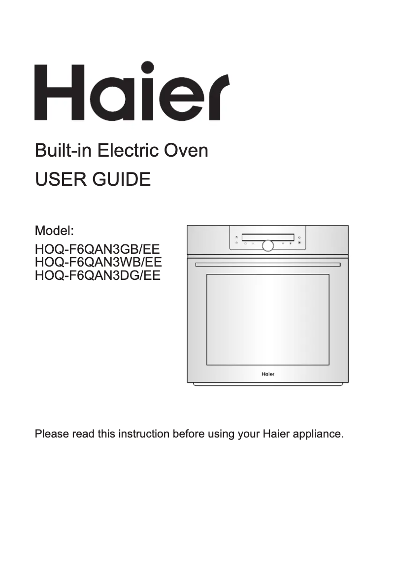 Página 1 del manual Manual de usuario Haier HOQ-F6QAN3GB/EE