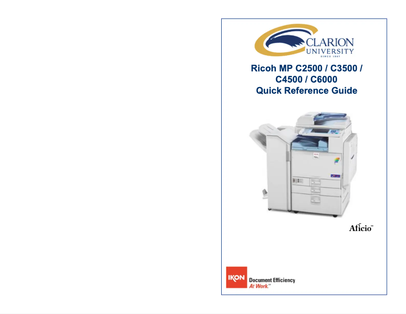 Page 1 of the manual User Manual Ricoh Aficio MP C4500