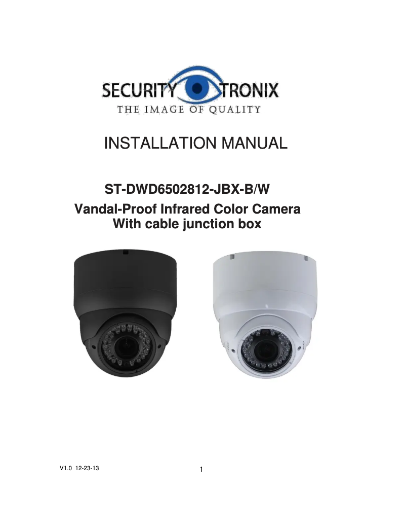 Page 1 of the manual User Manual Security Tronix ST-DWD6502812-JBX-B
