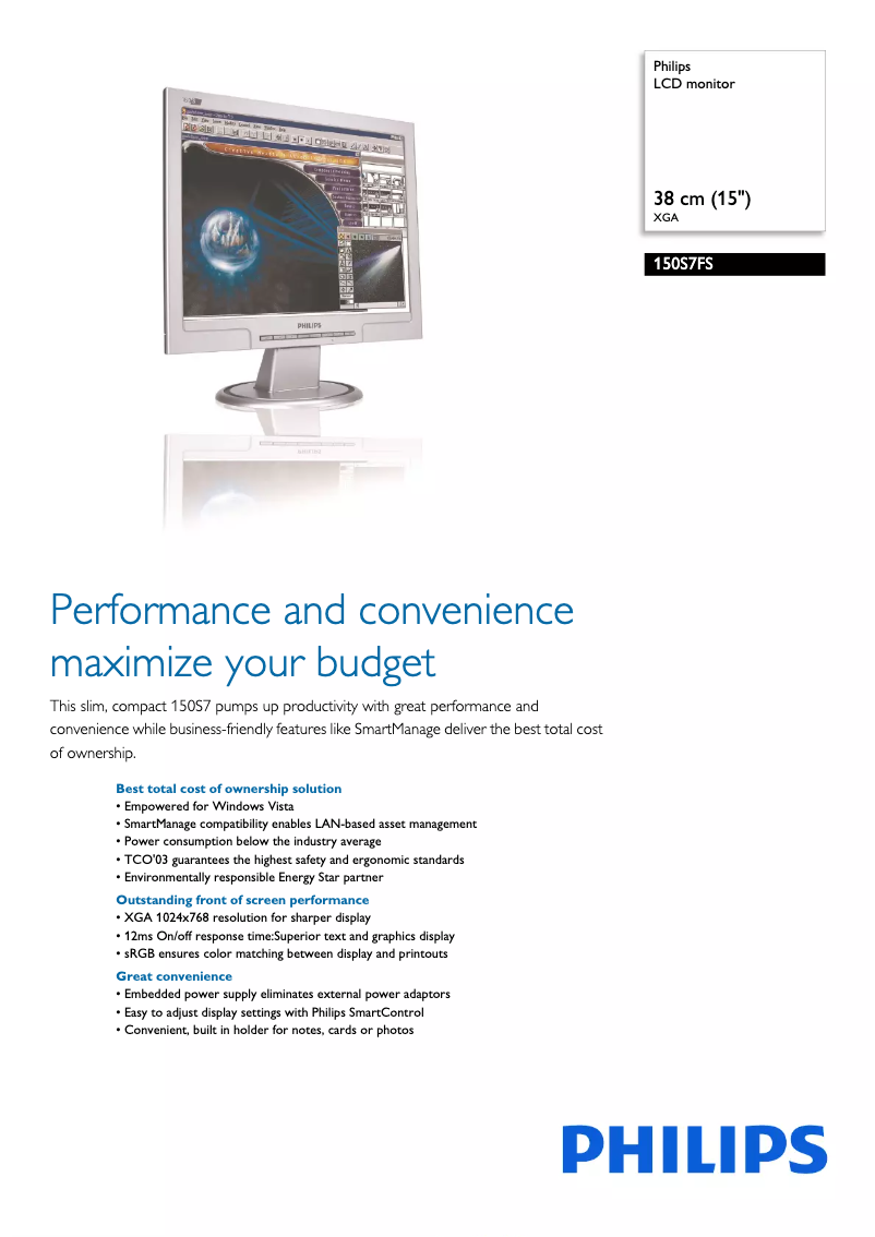 Page n°1 - Fiche technique Philips 150S7FS