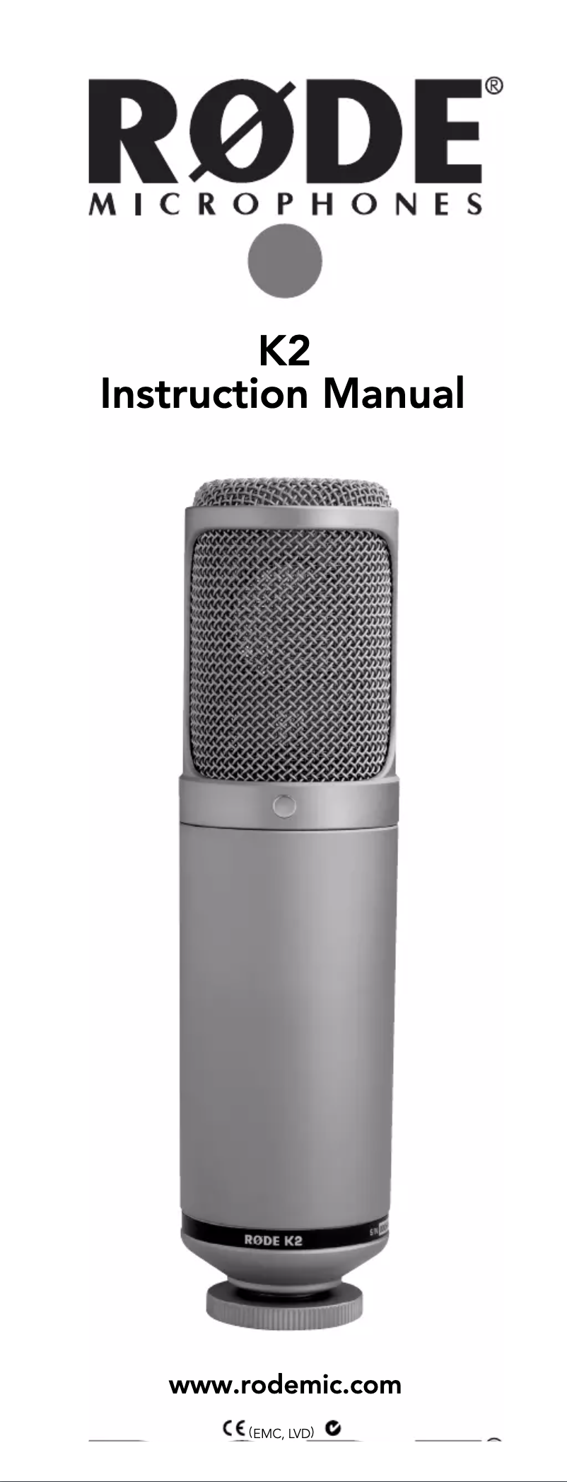 Page 1 de la notice Manuel utilisateur Røde K2
