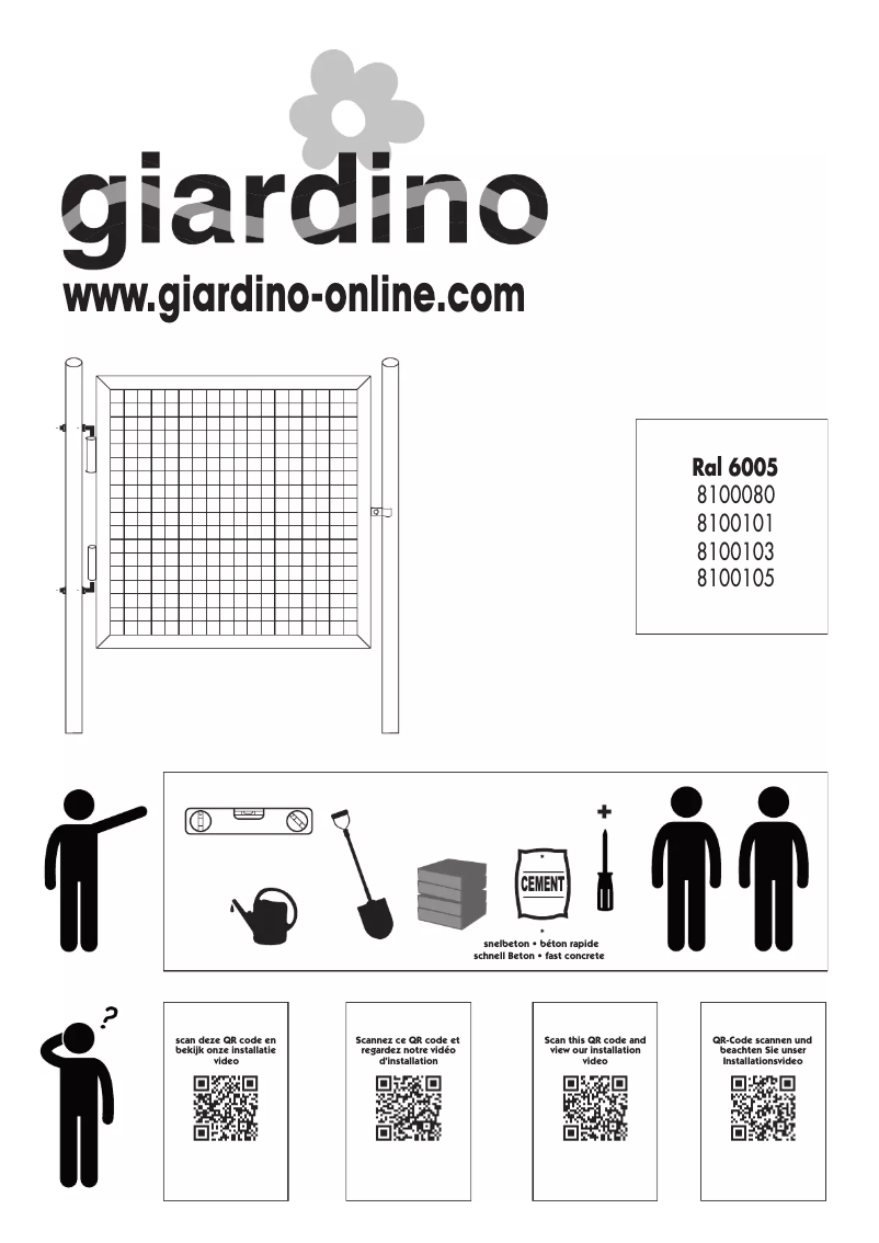 Page 1 de la notice Manuel utilisateur Giardino 8100101