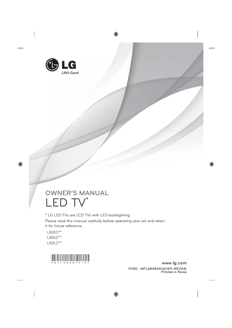Page 1 de la notice Manuel utilisateur LG 49UB830V