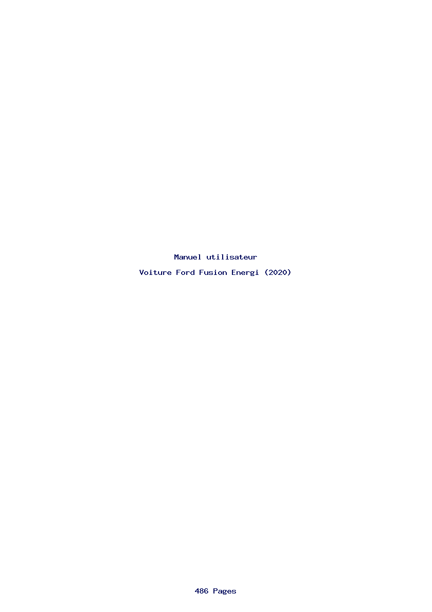 Page 1 de la notice Manuel utilisateur Ford Fusion Energi (2020)