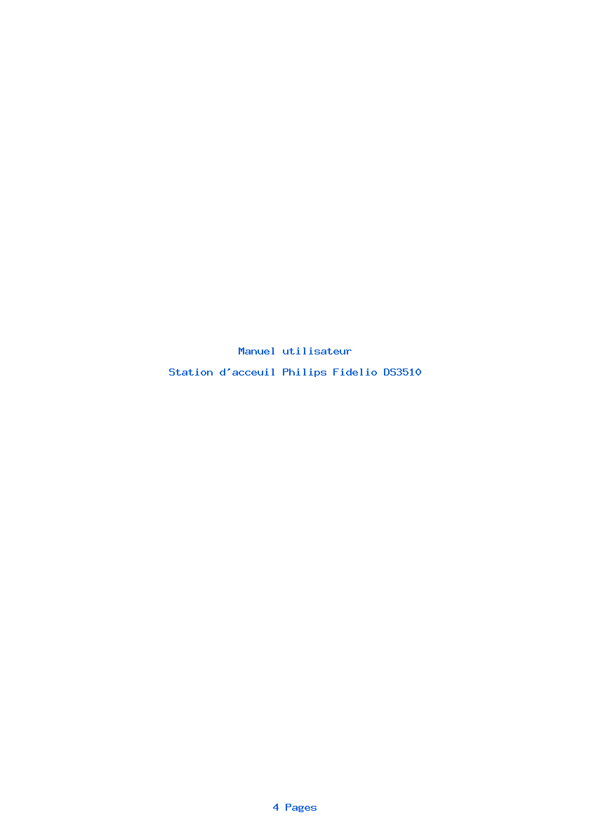 Image de la première page du manuel de l'appareil Fidelio DS3510