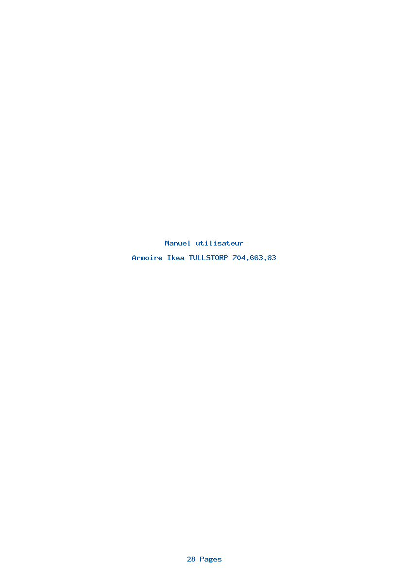 Page 1 de la notice Manuel utilisateur Ikea TULLSTORP 704.663.83