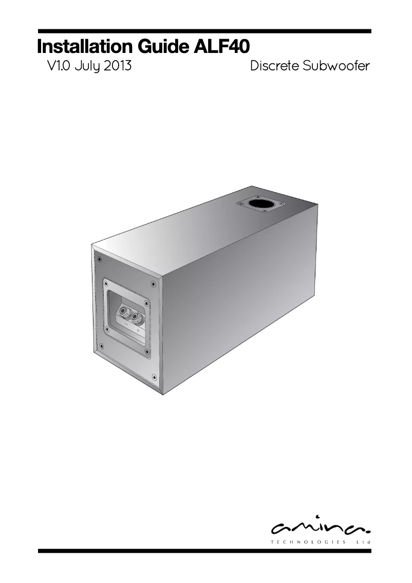 Page 1 de la notice Manuel utilisateur Amina ALF40