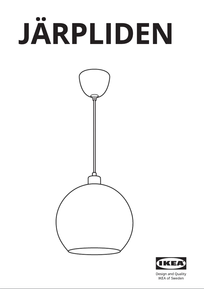 Page 1 de la notice Manuel utilisateur Ikea JÄRPLIDEN 204.996.06