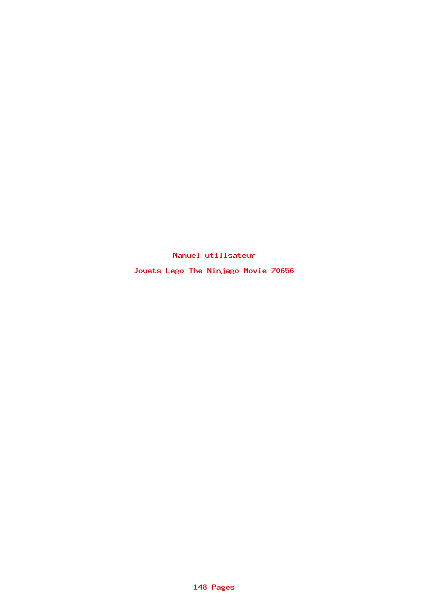 Page 1 de la notice Manuel utilisateur Lego The Ninjago Movie 70656