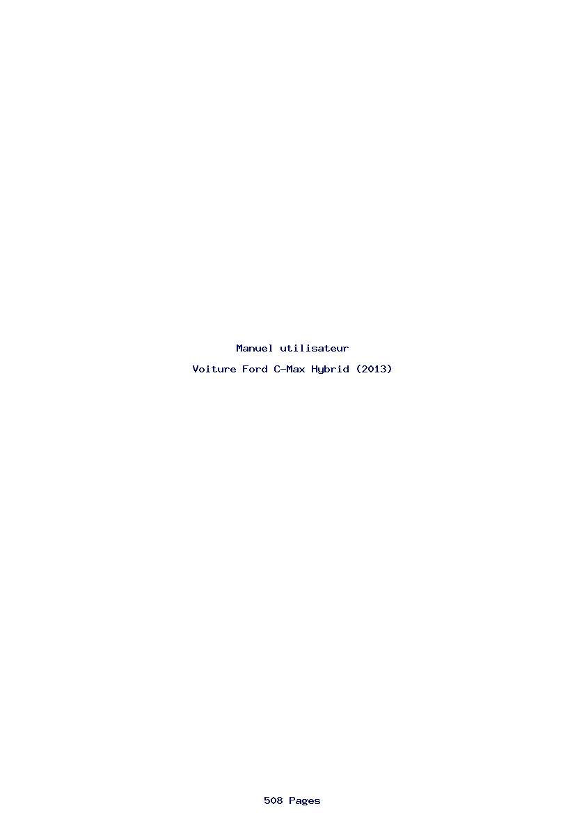 Page 1 de la notice Manuel utilisateur Ford C-Max Hybrid (2013)